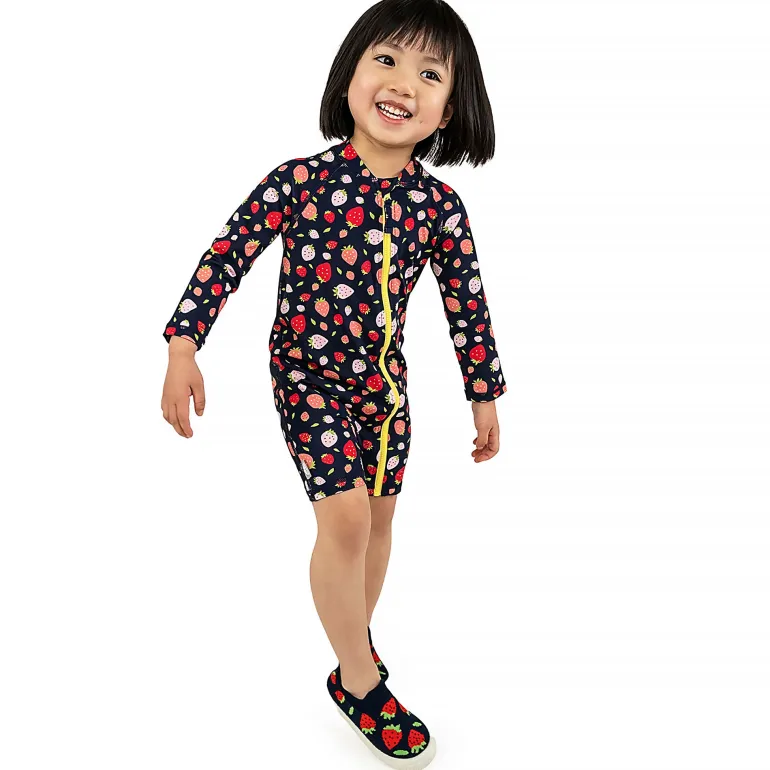 Kids One Piece UV Sun Suit | Strawberry