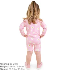Kids One Piece UV Sun Suit | Pink Daisy