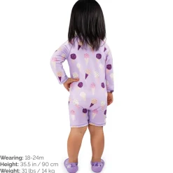 Kids One Piece UV Sun Suit | Lavender Ice Cream