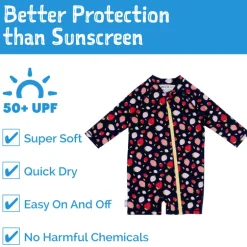Kids One Piece UV Sun Suit | Strawberry