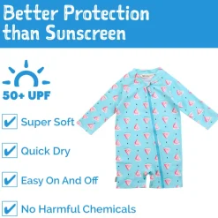 Kids One Piece UV Sun Suit | Watermelon