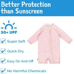 Kids One Piece UV Sun Suit | Pink Prairie
