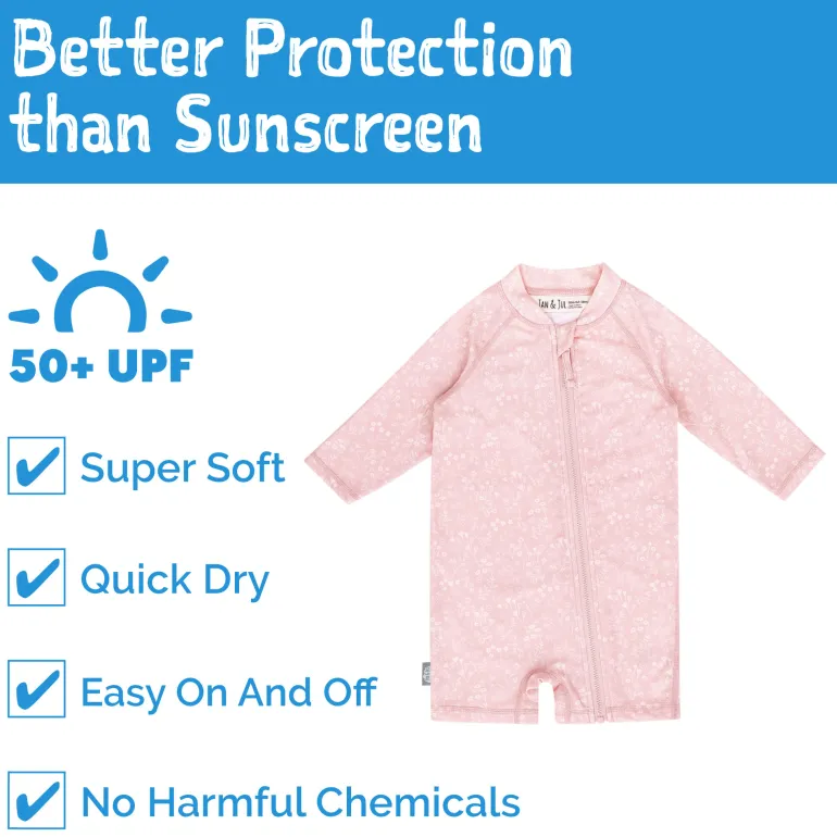 Kids One Piece UV Sun Suit | Pink Prairie