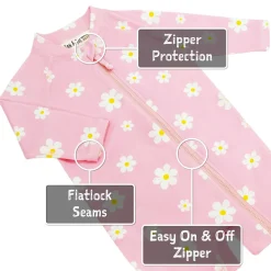Kids One Piece UV Sun Suit | Pink Daisy