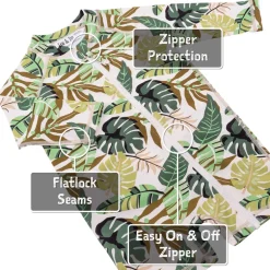 Kids One Piece UV Sun Suit | Green Tropical