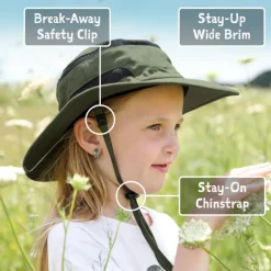 Kids Packable Hiking Hats | Army Green
