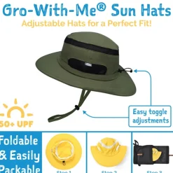 Kids Packable Hiking Hats | Army Green