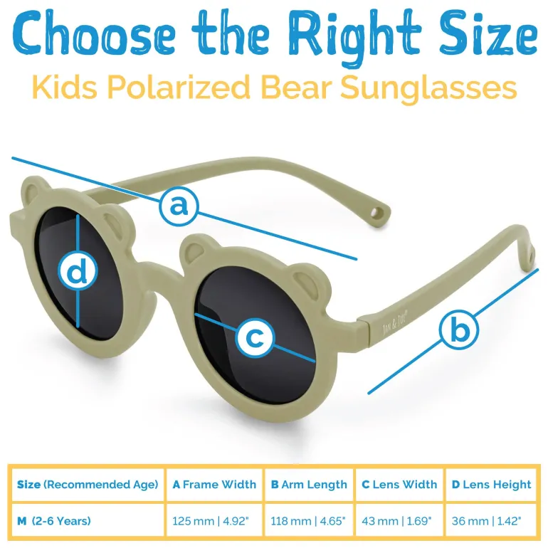 Kids Polarized Bear Sunglasses | Olive Khaki