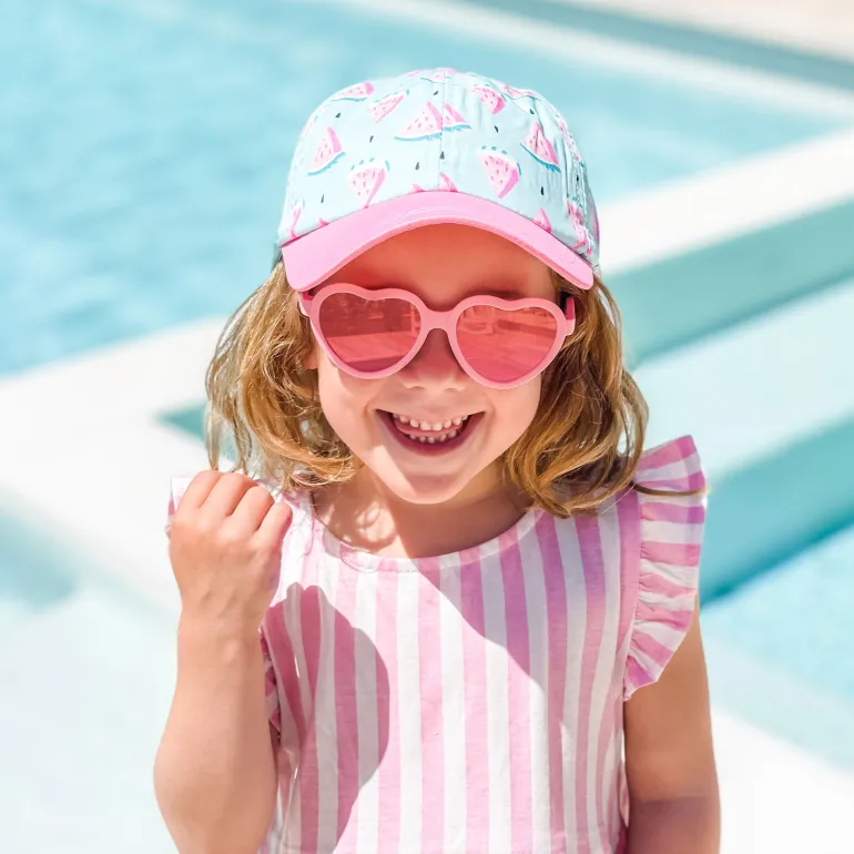 Kids Polarized Heart Sunglasses | Peachy Pink