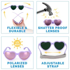 Kids Polarized Heart Sunglasses | Lavender