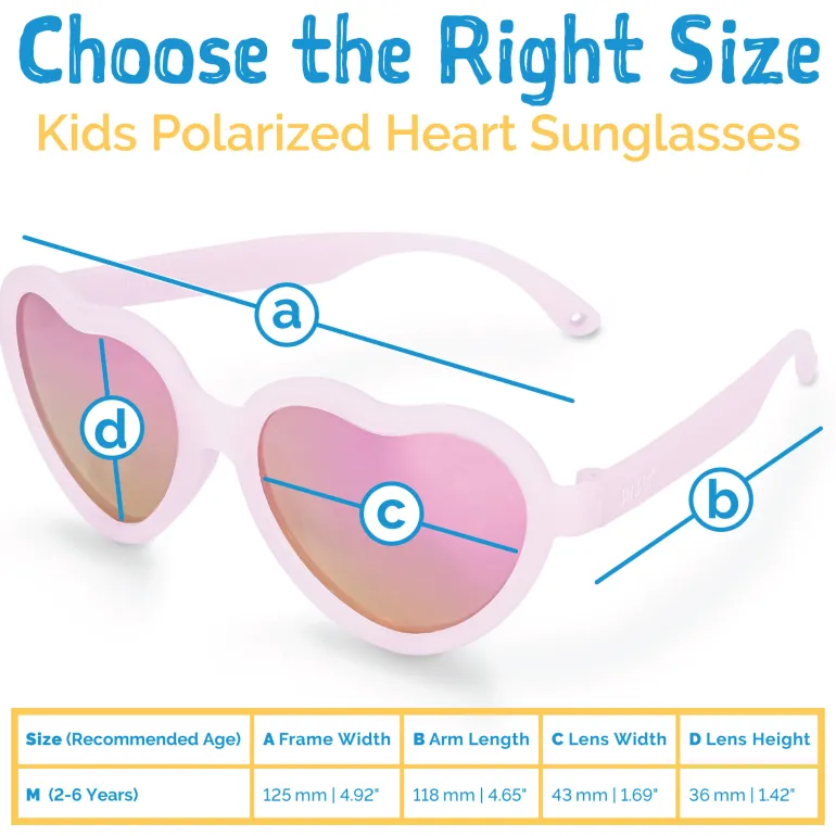 Kids Polarized Heart Sunglasses | Frosty Lavender