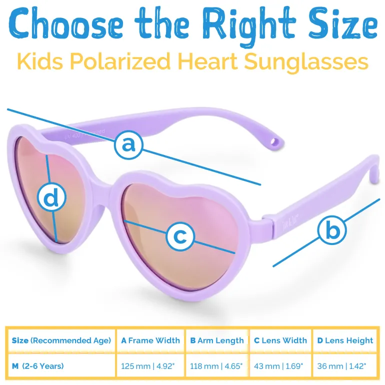 Kids Polarized Heart Sunglasses | Lavender