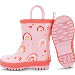Kids Rubber Rain Boots | Pink Rainbow