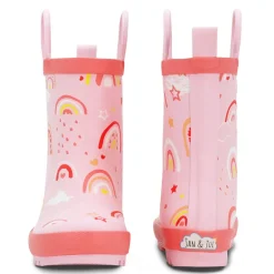 Kids Rubber Rain Boots | Pink Rainbow
