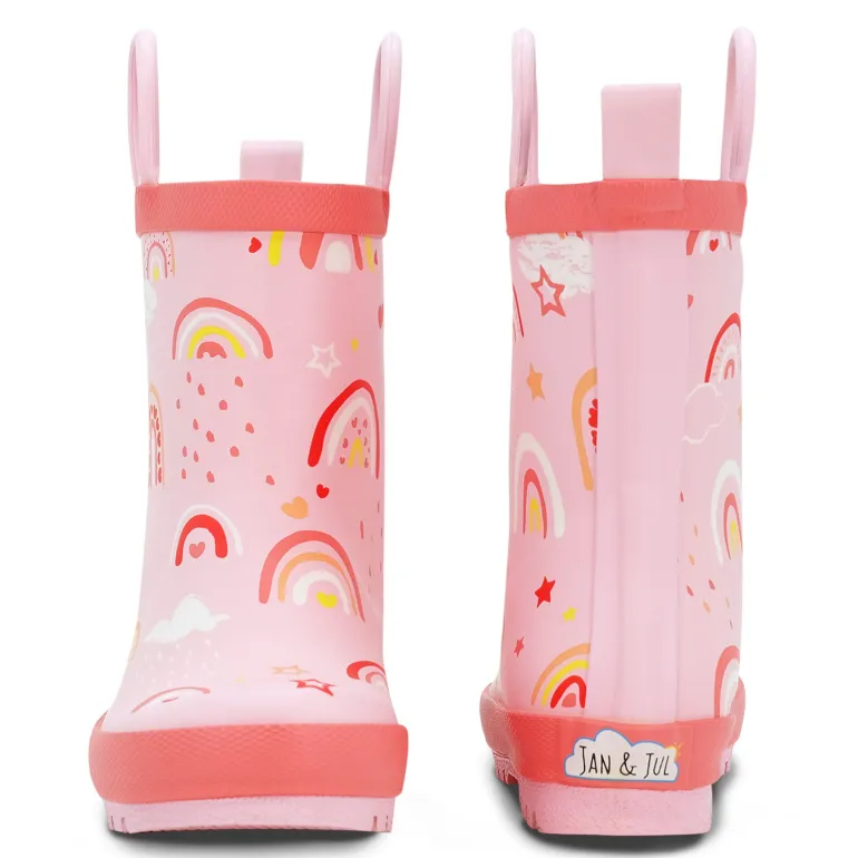Kids Rubber Rain Boots | Pink Rainbow