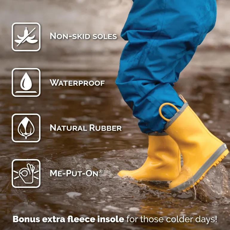 Kids Rubber Rain Boots | Pink Rainbow