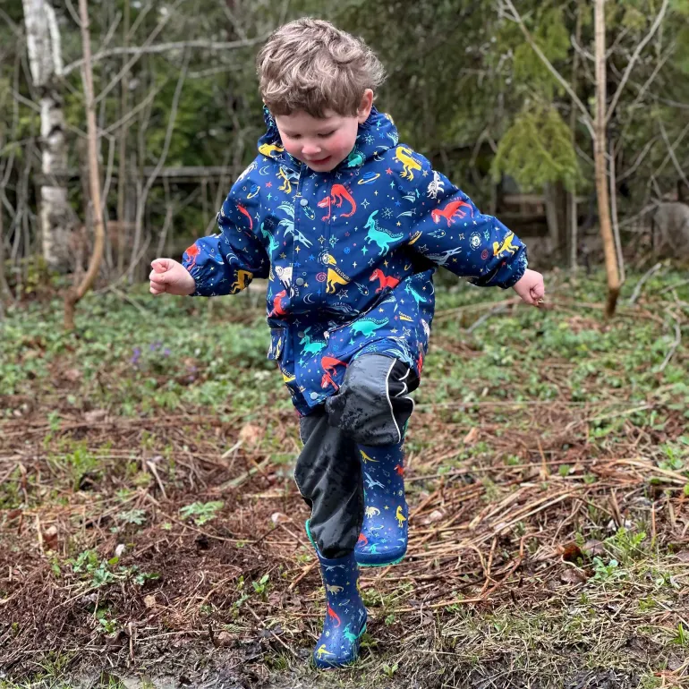 Kids Rubber Rain Boots | Space Dinos