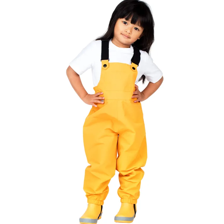 Kids Single Layer Rain Overalls | Yellow