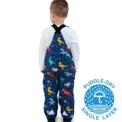 Kids Single Layer Rain Overalls | Space Dinos
