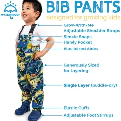 Kids Single Layer Rain Overalls | Black