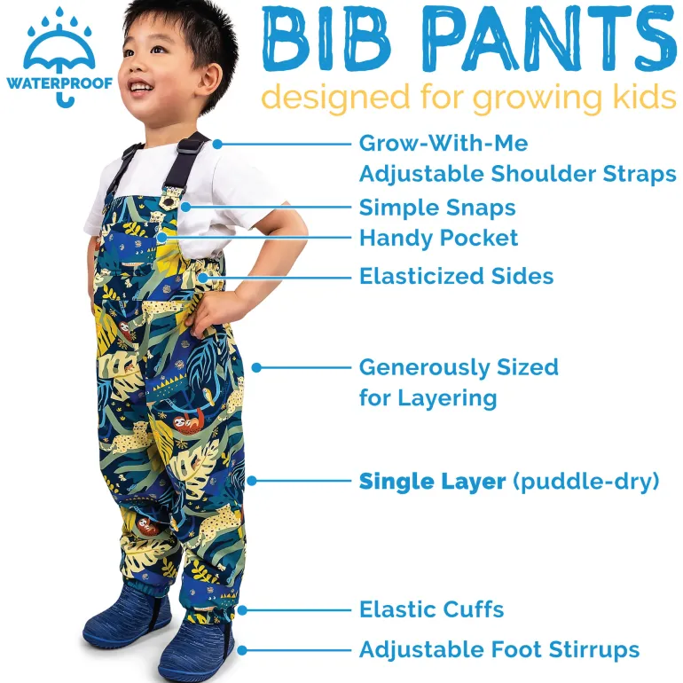 Kids Single Layer Rain Overalls | Prairie Flowers