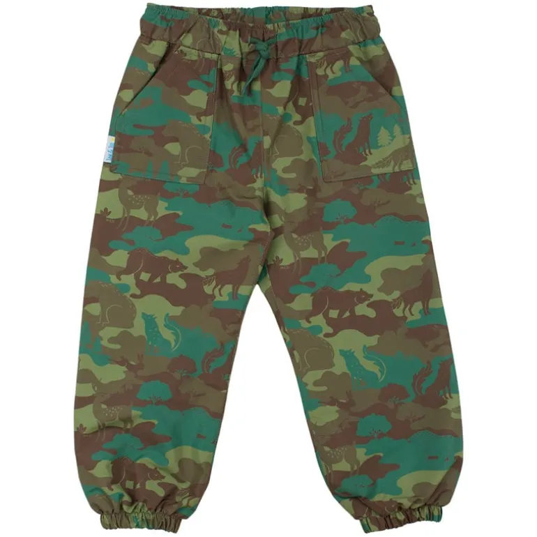 Kids Single Layer Rain Pants | Woodland Camo
