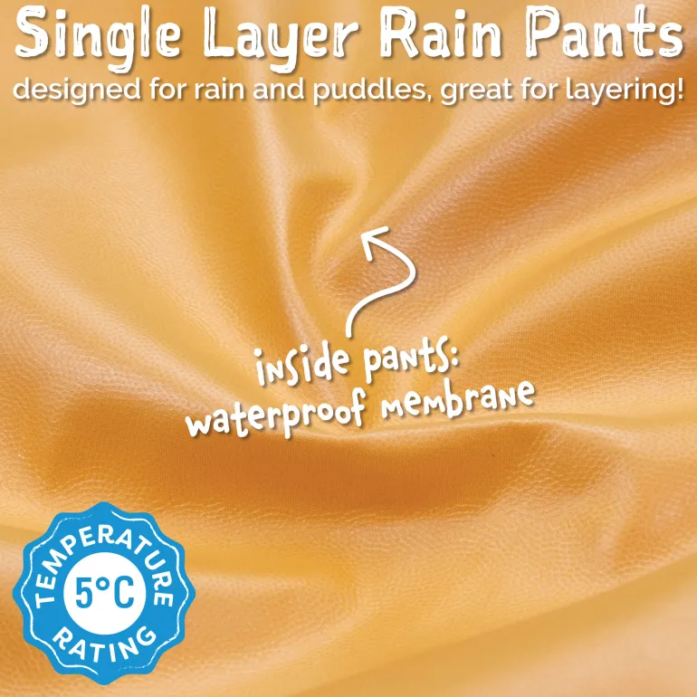 Kids Single Layer Rain Pants | Dusty Blue