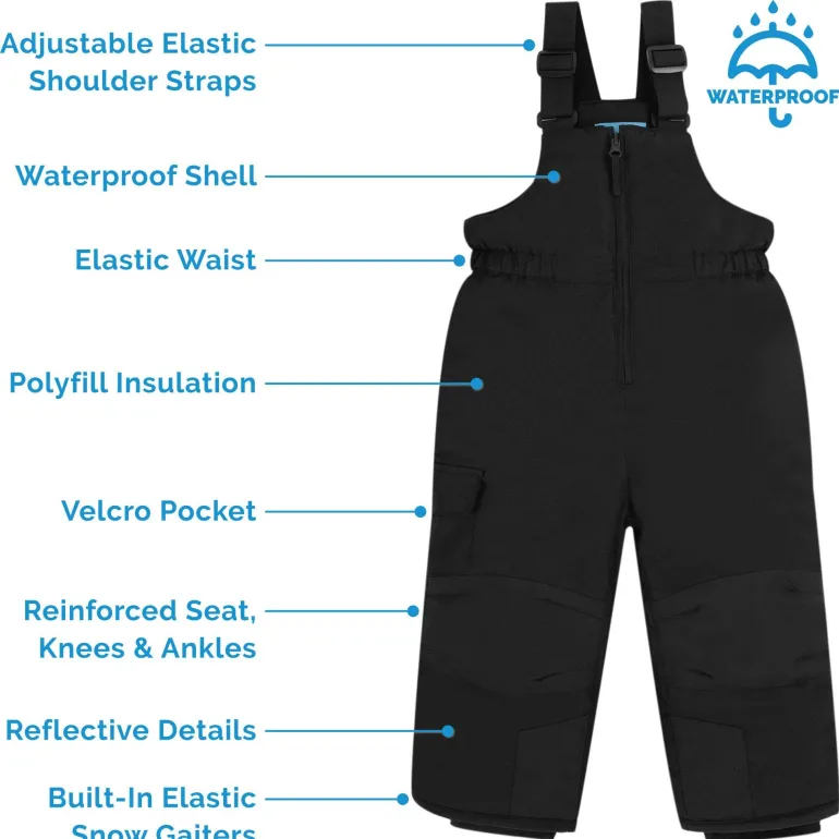 Kids Snow Overalls | Black