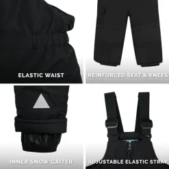 Kids Snow Overalls | Black