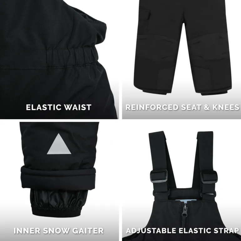 Kids Snow Overalls | Black