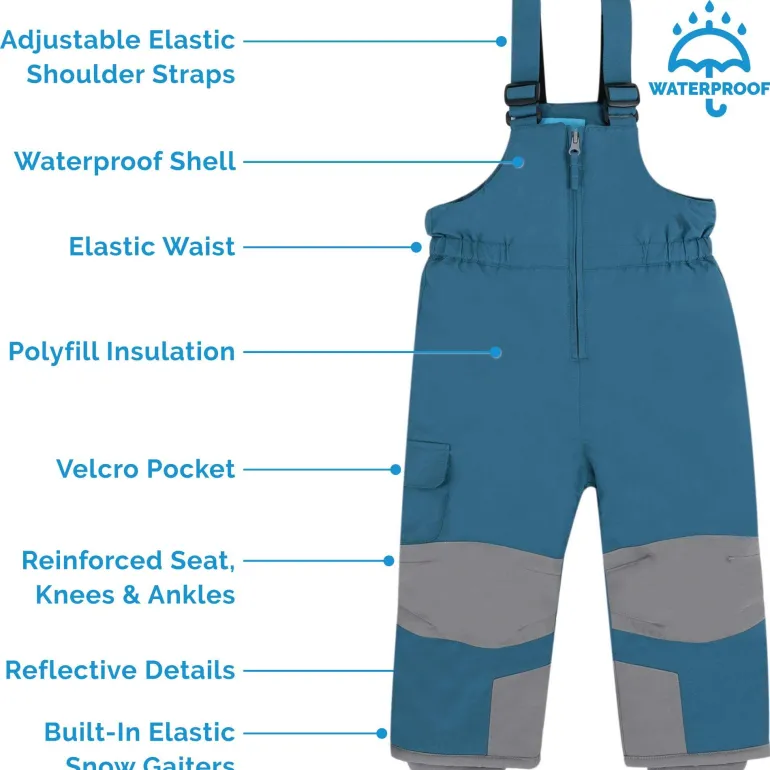 Kids Snow Overalls | Deep Blue