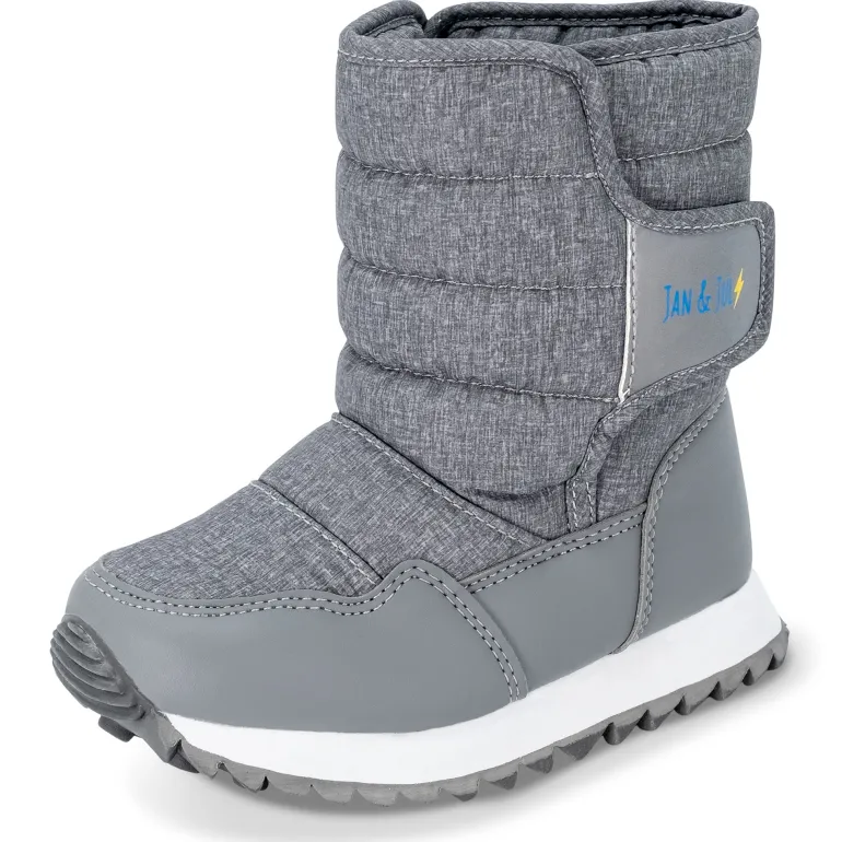 Kids Tall Puffy Winter Boots | Heather Grey