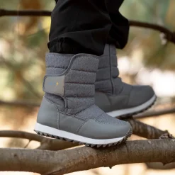 Kids Tall Puffy Winter Boots | Heather Grey