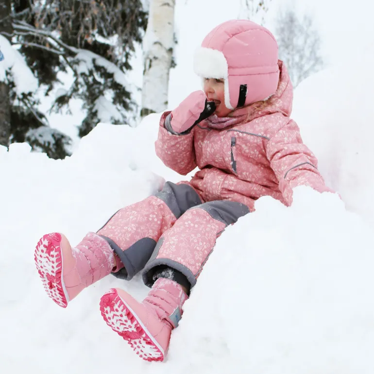 Kids Tall Puffy Winter Boots | Dusty Pink