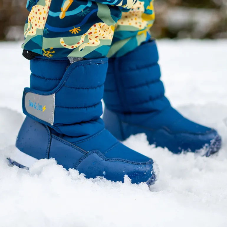 Kids Tall Puffy Winter Boots | Navy