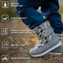 Kids Tall Puffy Winter Boots | Navy
