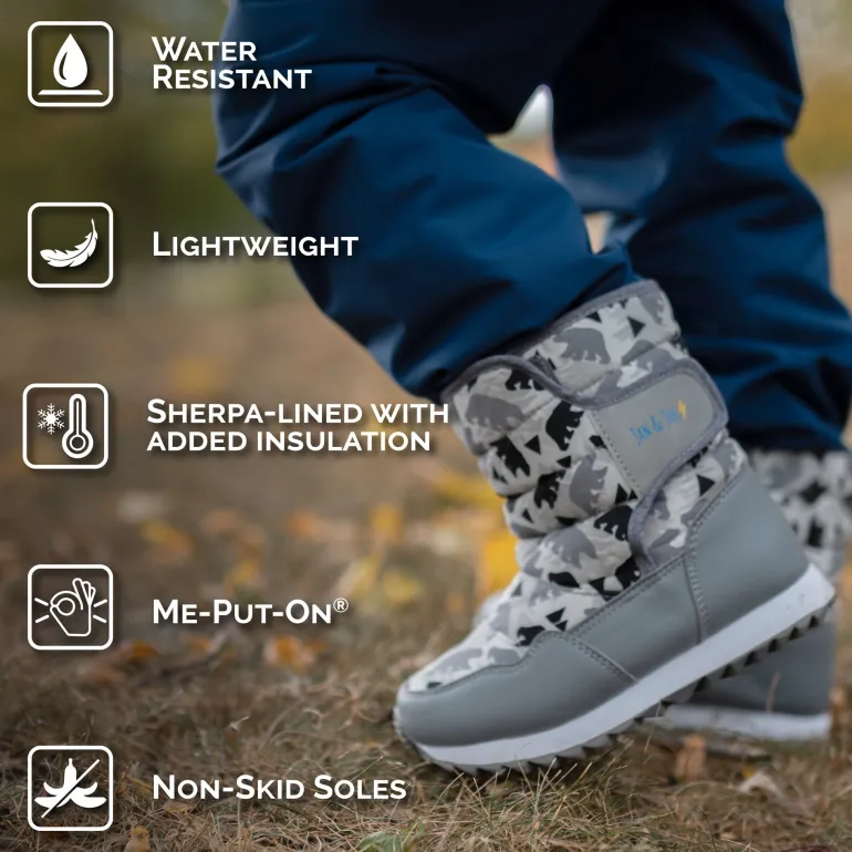 Kids Tall Puffy Winter Boots | Navy
