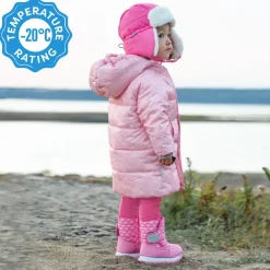 Kids Tall Puffy Winter Boots | Dusty Pink