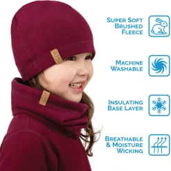 Kids Thermal Beanie Caps | Mulberry