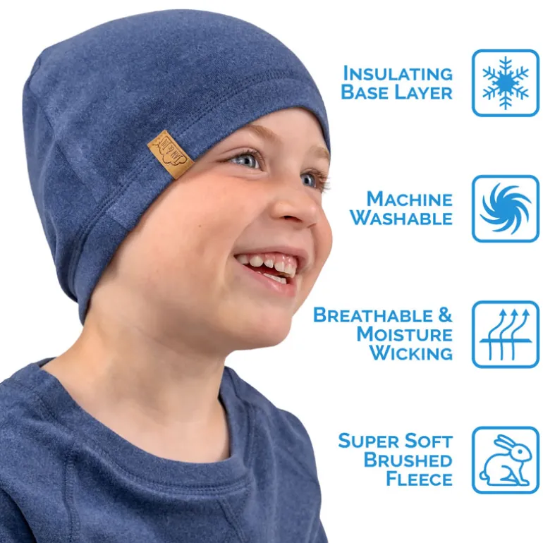 Kids Thermal Beanie Caps | Cobalt