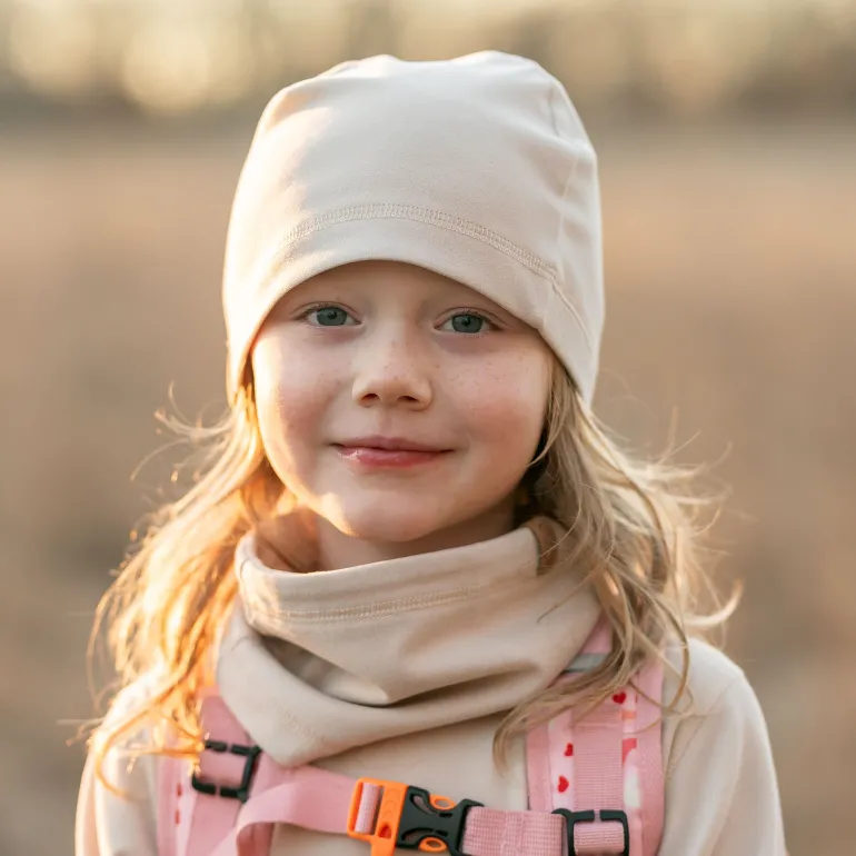 Kids Thermal Beanie Caps | Oatmeal