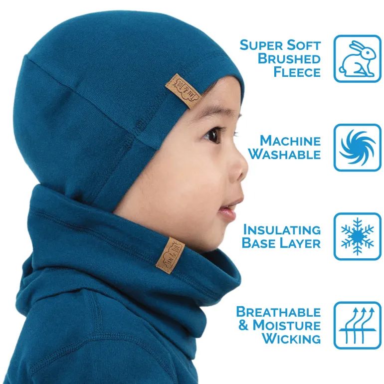 Kids Thermal Beanie Caps | Deep Blue