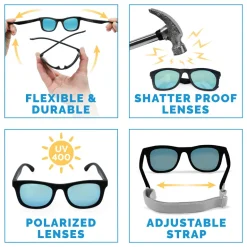 Kids Urban Polarized Sunglasses | Black Aurora