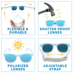 Kids Urban Polarized Sunglasses | Frosty Blue Aurora