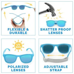 Kids Urban Polarized Sunglasses | Sky Blue Aurora