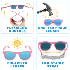 Kids Urban Polarized Sunglasses | Peachy Pink Aurora