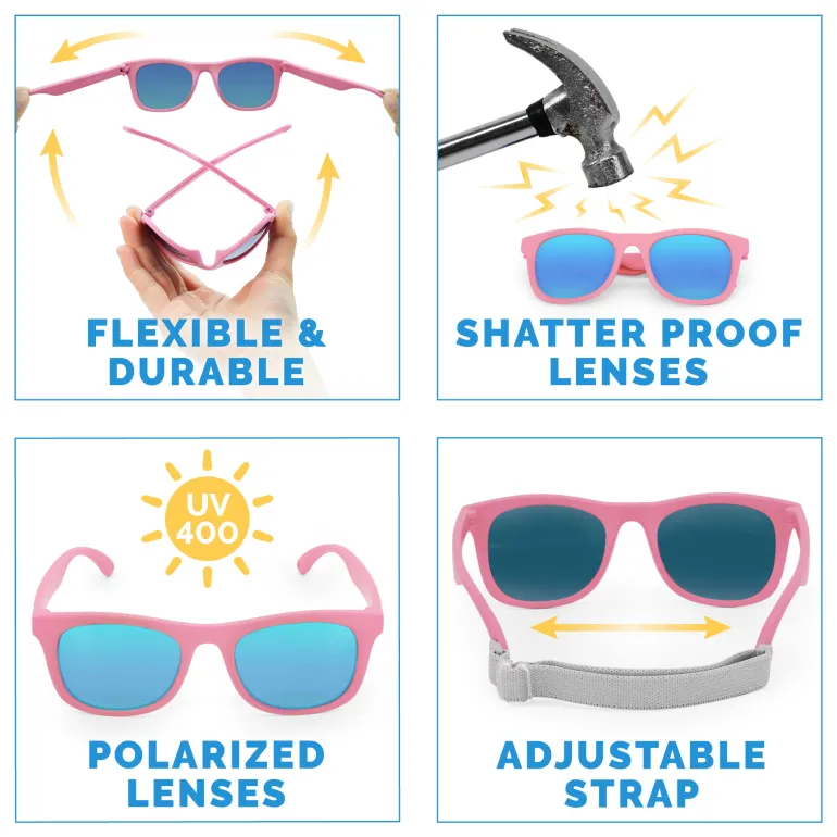 Kids Urban Polarized Sunglasses | Peachy Pink Aurora
