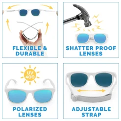 Kids Urban Polarized Sunglasses | White Aurora