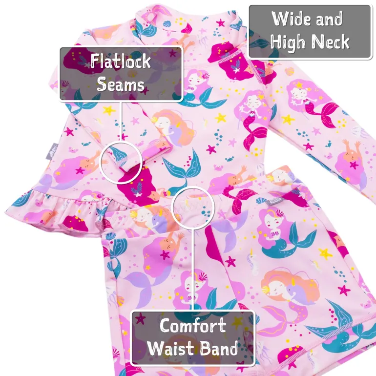 Kids UV Rashguard Set | Pink Mermaid
