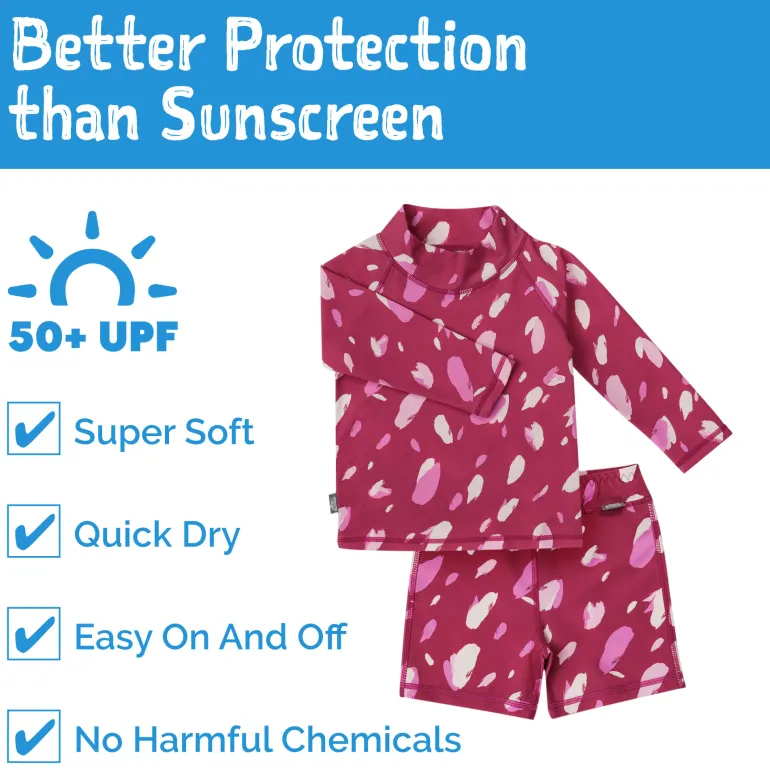 Kids UV Rashguard Set | Pink Petals
